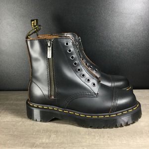 Dr. Martens 1460 Bex LL Smooth Black Leather Zipper Boots Women's Size 7